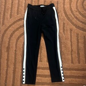 Calvin Klein Black Pants with White Stripes